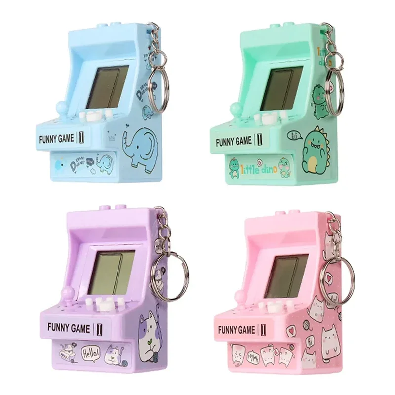 

Portable Mini Handheld Video Game Machine Kids Retro Nostalgic Classic Game Keychain Ring Anti Lost Console Toys Gaming Player