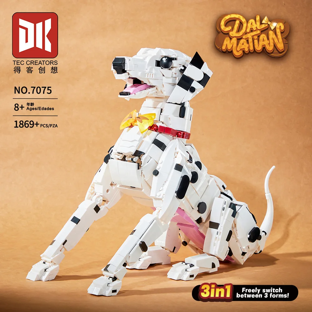 IN STOCK DK7075 MOC Creativity Dalmatian Building Blocks Assembling Animal dog Bricks Model Children's Toys Christmas Gift Set