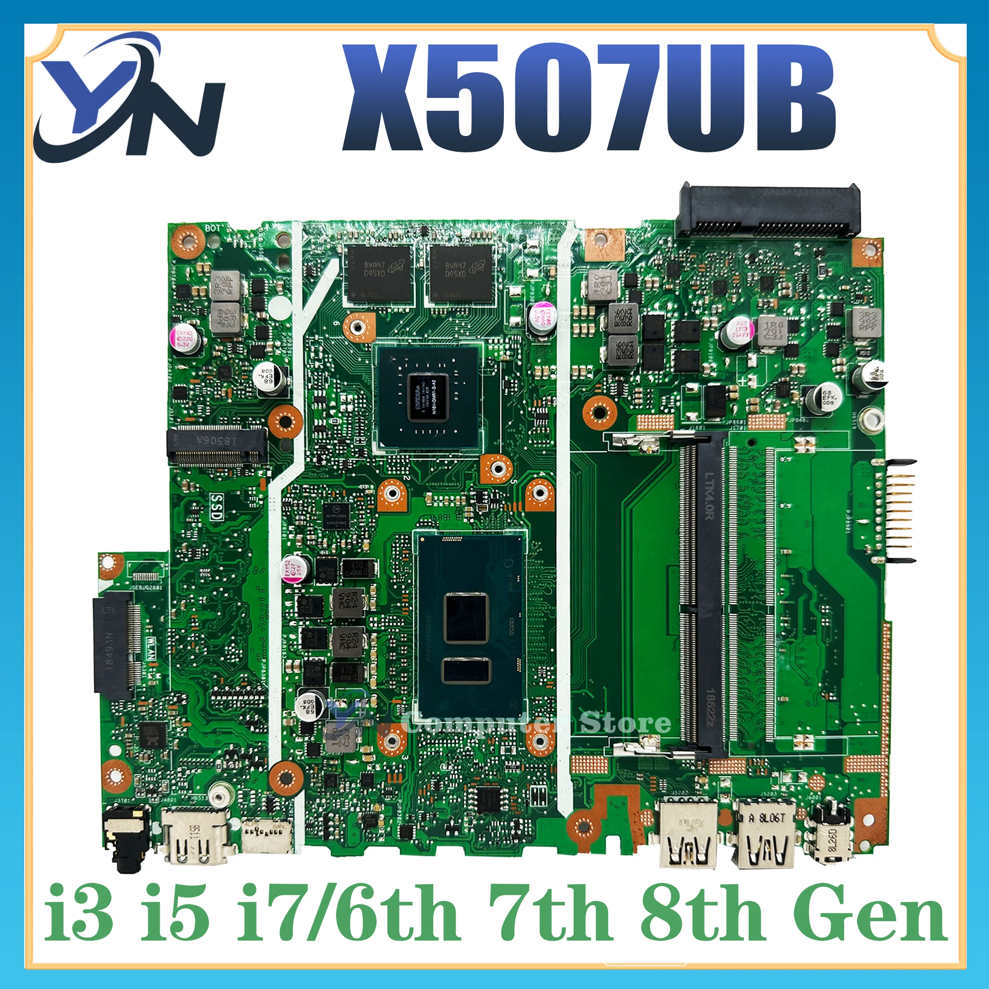 X507UB Mainboard For ASUS X507UBR X507UF A507UB F507UB R507UB A507UF Y5000UB Laptop Motherboard I3 I5 I7 6th/7th/8th