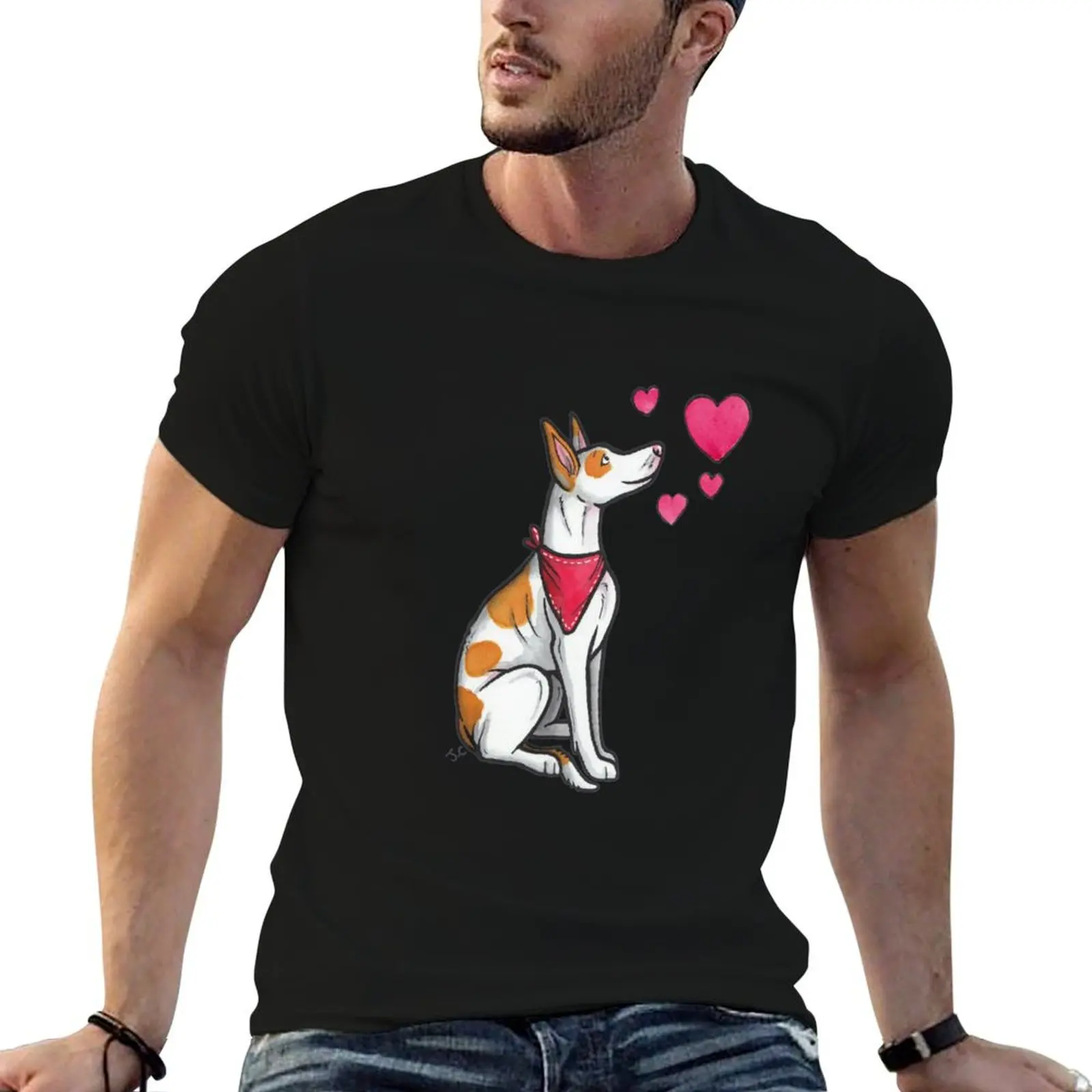 

Ibizan Hound love T-Shirt t shirts for man cotton funny man t shirt summer man t shirt cotton high quality T-Shirt