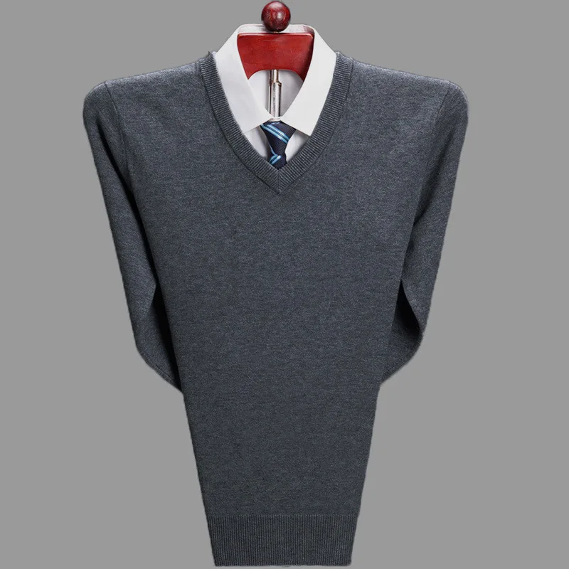 Autumn and Winter Men Cashmere Sweater Pullover Jumper for Men V-Neck Long Sleeve Thick Pullovers Pull Homme Herren Pullover