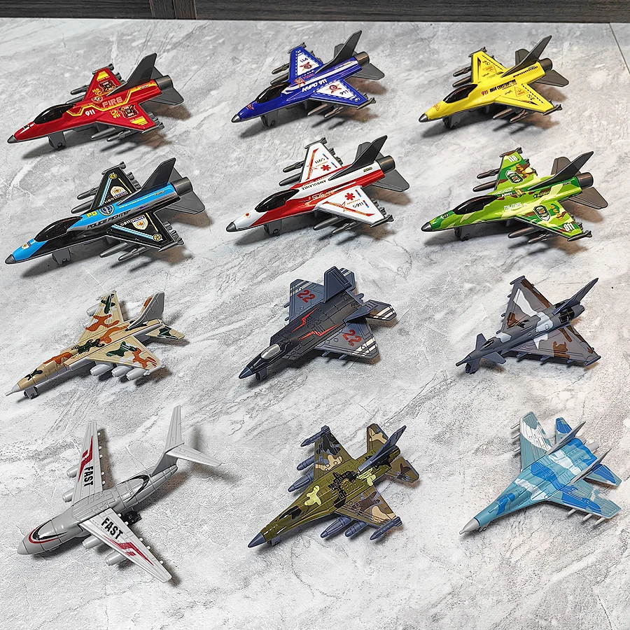

Children's airplane toy set, 12 fighter jets, suitable for boys' birthday gifts