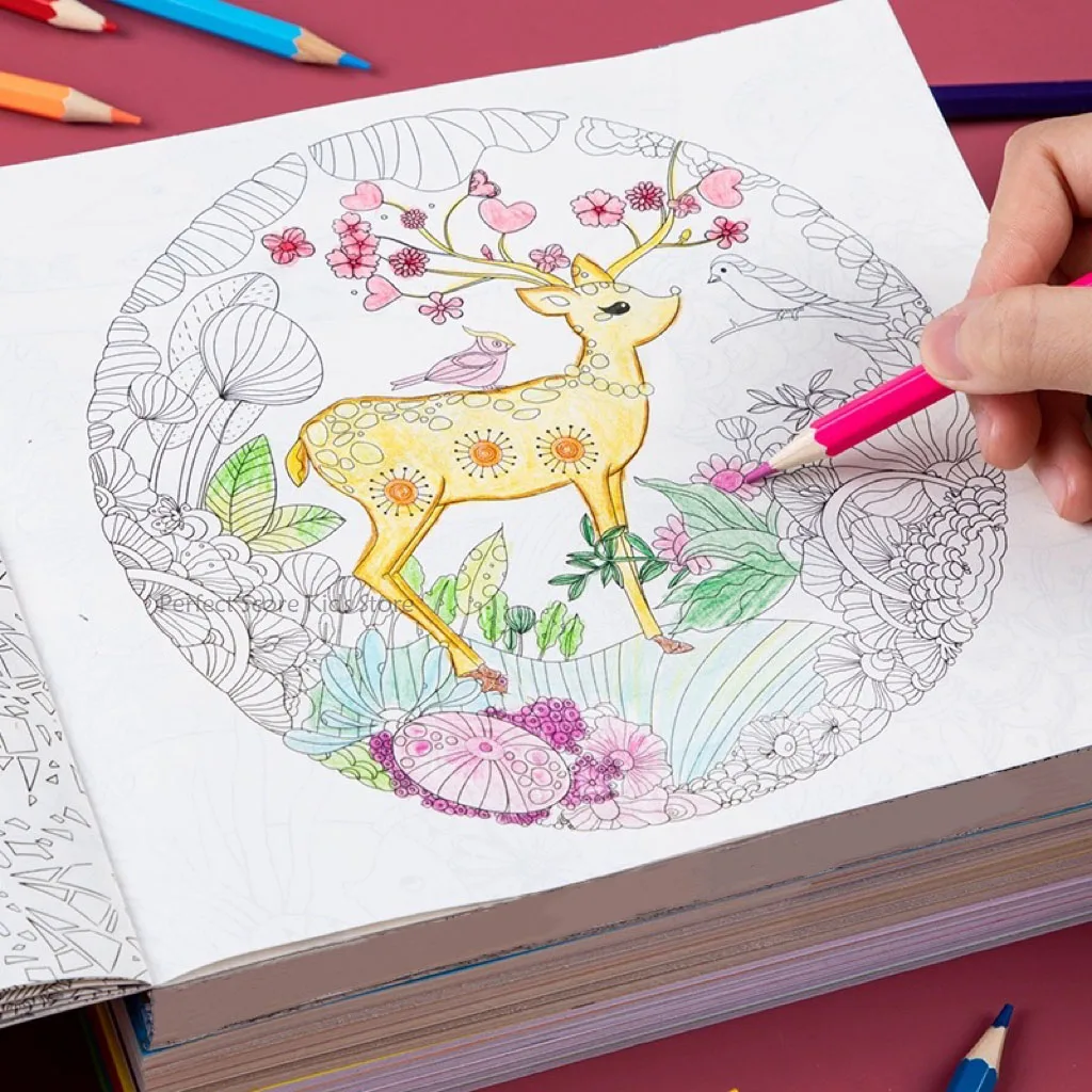 96 Pages Large Size 25*25cm Secret Garden  Coloring Book For Adults Children Relieve Stress Kill Time Graffiti Drawing Book Gift