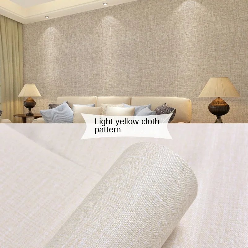 

Wallpaper Self-adhesive Imitation Linen Texture Living Room Bedroom Solid Color Renovation Home Wall Decoration Sticker Wall