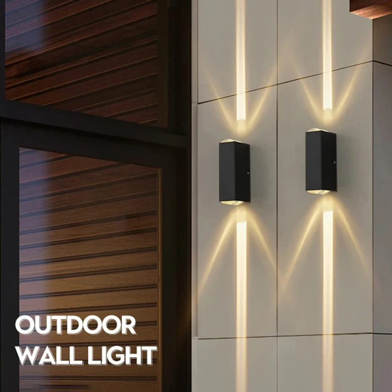 Outdoor Lighting Lens Beam Wall Lamps IP65 Waterproof Aluminum Wall Lights Corridor Garden Shopping Mall Up Down LED Porch Lamp