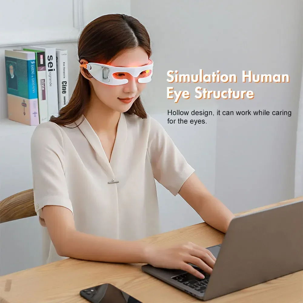 LED Eye Beauty Massager Electric Massager Light Therapy Hot Compress Relax Eye Bags Remove Wrinkle Removal Anti Aging Tools