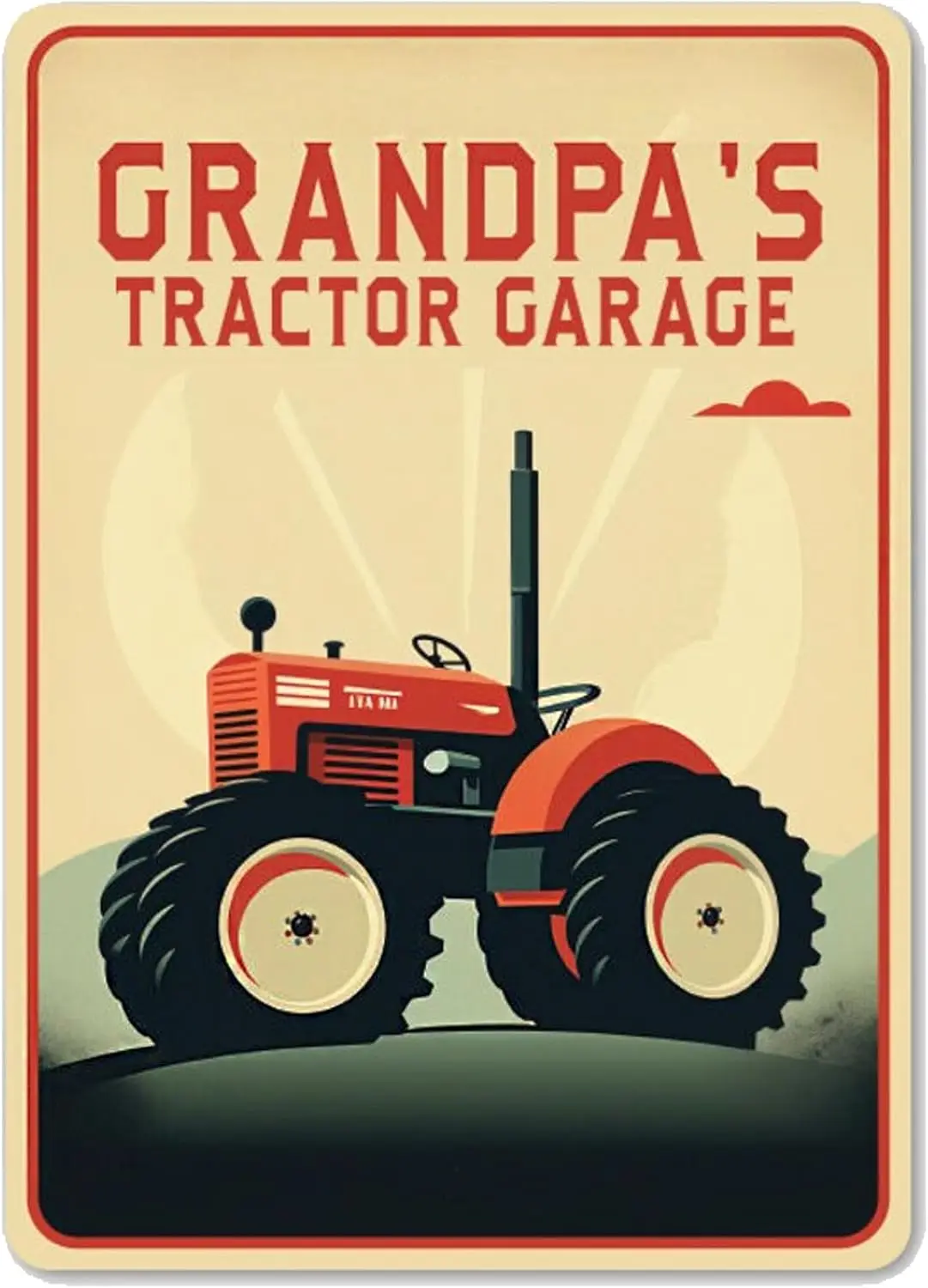 Retro Tractor Garage Sign, Tractor Sign, Farm Decor, Grandpas Grandkids, Tractor Decor, Farm Sign, Farmer Gift - Metal Sign 8x12