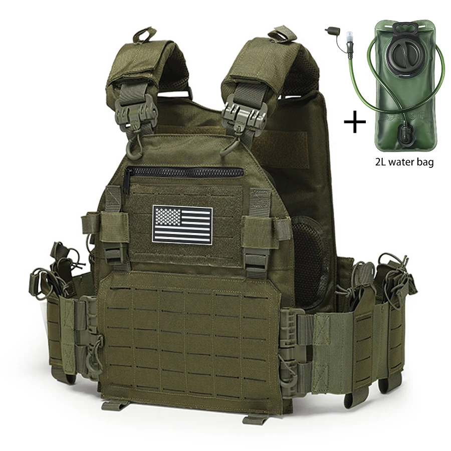 YY Outdoor multifunctional durable anti manufacturing vest with 2L water bag mesh breathable fabric