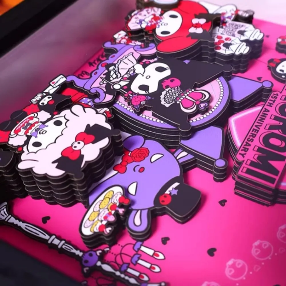 سانريو الأسرة صورة كورومي القرفة ثلاثية الأبعاد مجسمة اللوحة أنيمي الكرتون الطرفية زينة زخرفية هدية عيد ميلاد