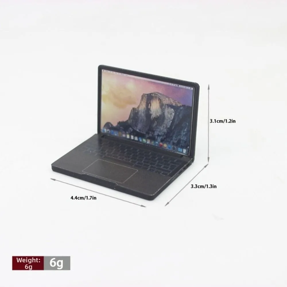 Nuovo simpatico computer portatile di simulazione Mini 1:12 casa delle bambole in miniatura artigianato in lega 2 colori decorazione casa delle bambole computer