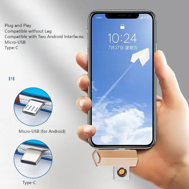 USB Charging Creative Cute Portable Electronic Lighter Electronic Cigarette Lighter Airplane Approved Trendy Gift