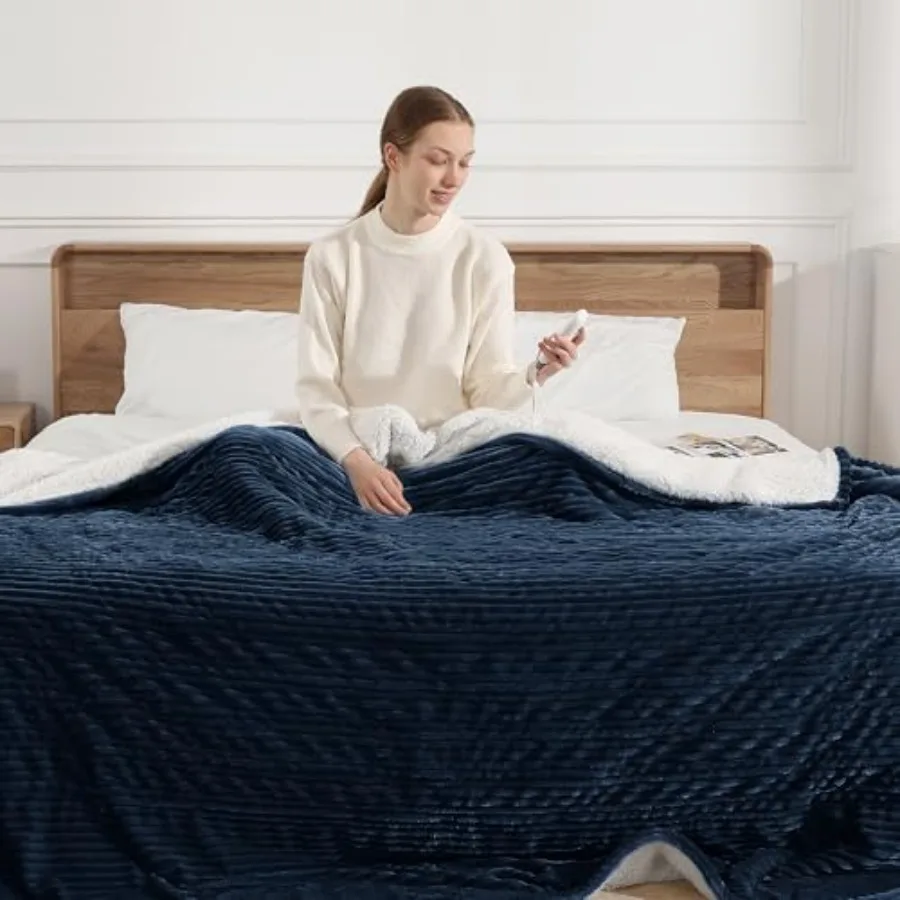 

Electric Heated Blanket Full Size - 72"x84" Heating Blanket with 5 Heating Levels and 10 Hours Auto Off with FCC/ETL Certified