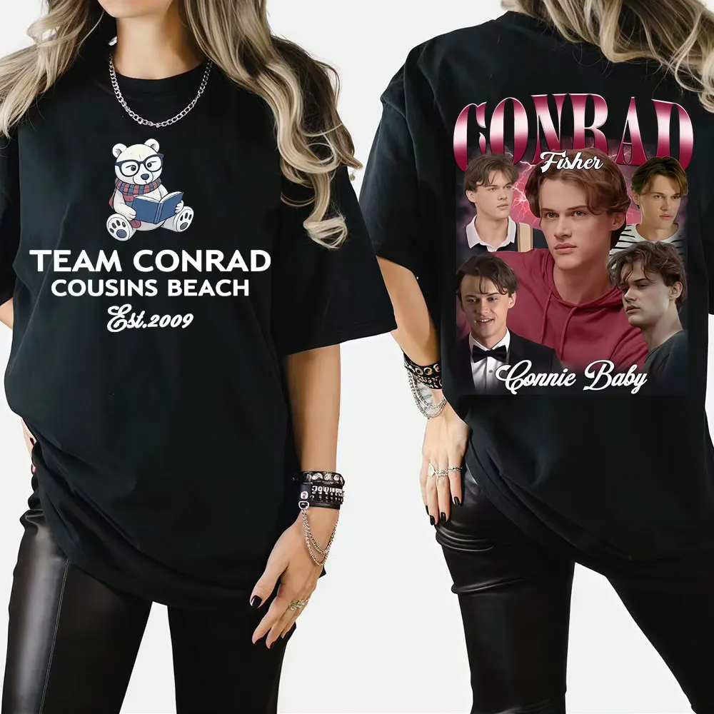 

Conrad Cousins Team Beach Summer 100% Cotton Printing T-Shirt, I Turned Pretty Movie Conrad Fisher Summer Oversized for Women