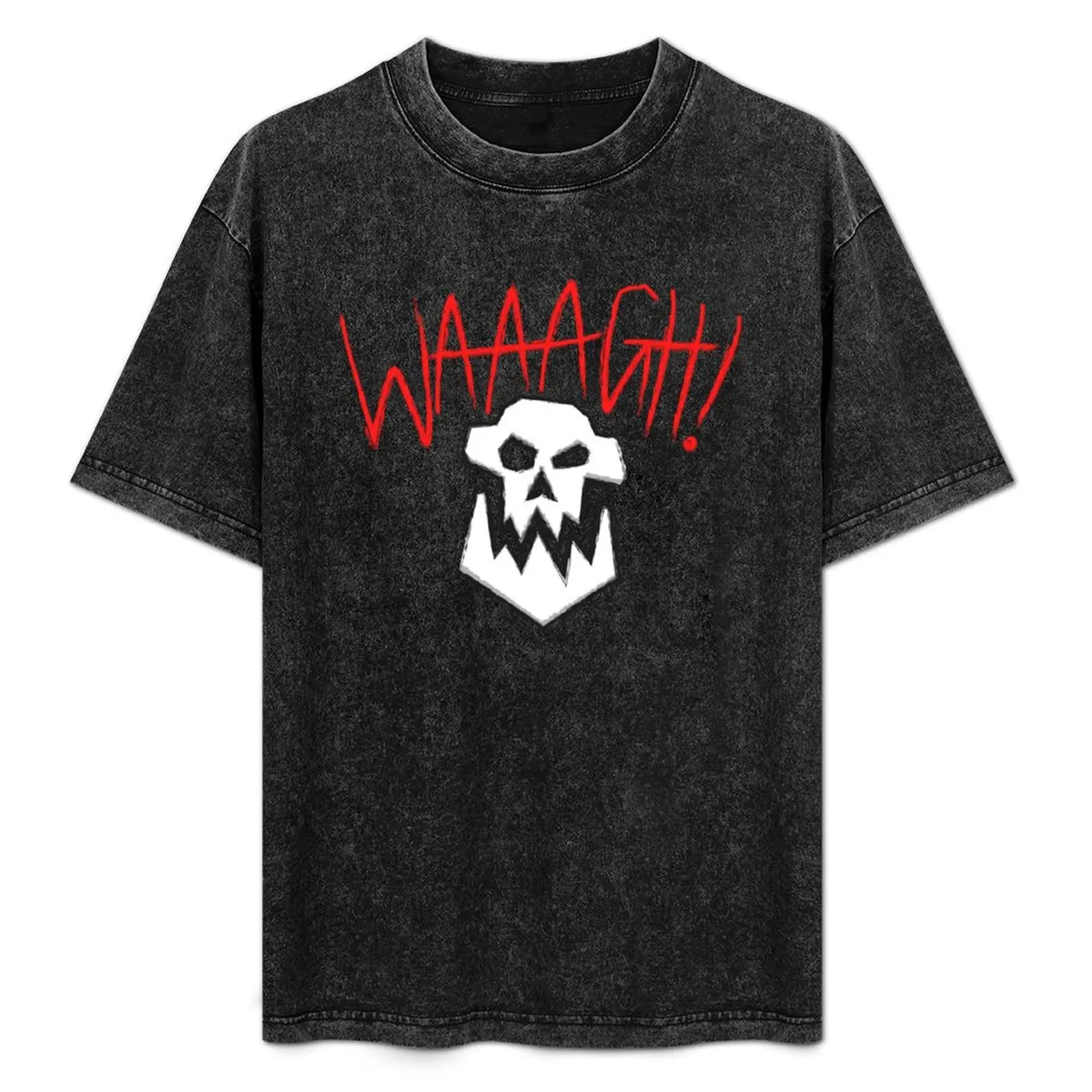 

WAAAGH! Text with Skull (on black) T-Shirt Street Art Print Tee Shirt