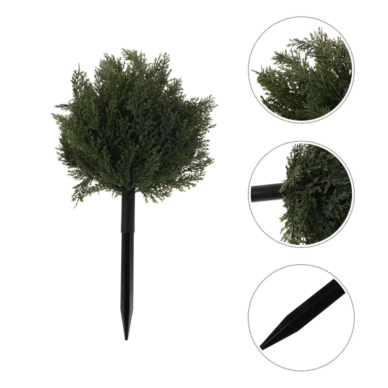 

Artificial Cedar Topiary Ball Christmas Tree Faux Evergreen Bushes with Ground Spike for Outdoor Porch Indoor Garden Decor