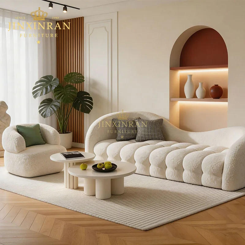 Suessen Best Price Chesterfield Three Seater Sherpa Foam Sponge Filling Backrest Sofa Set Modern Design Soft