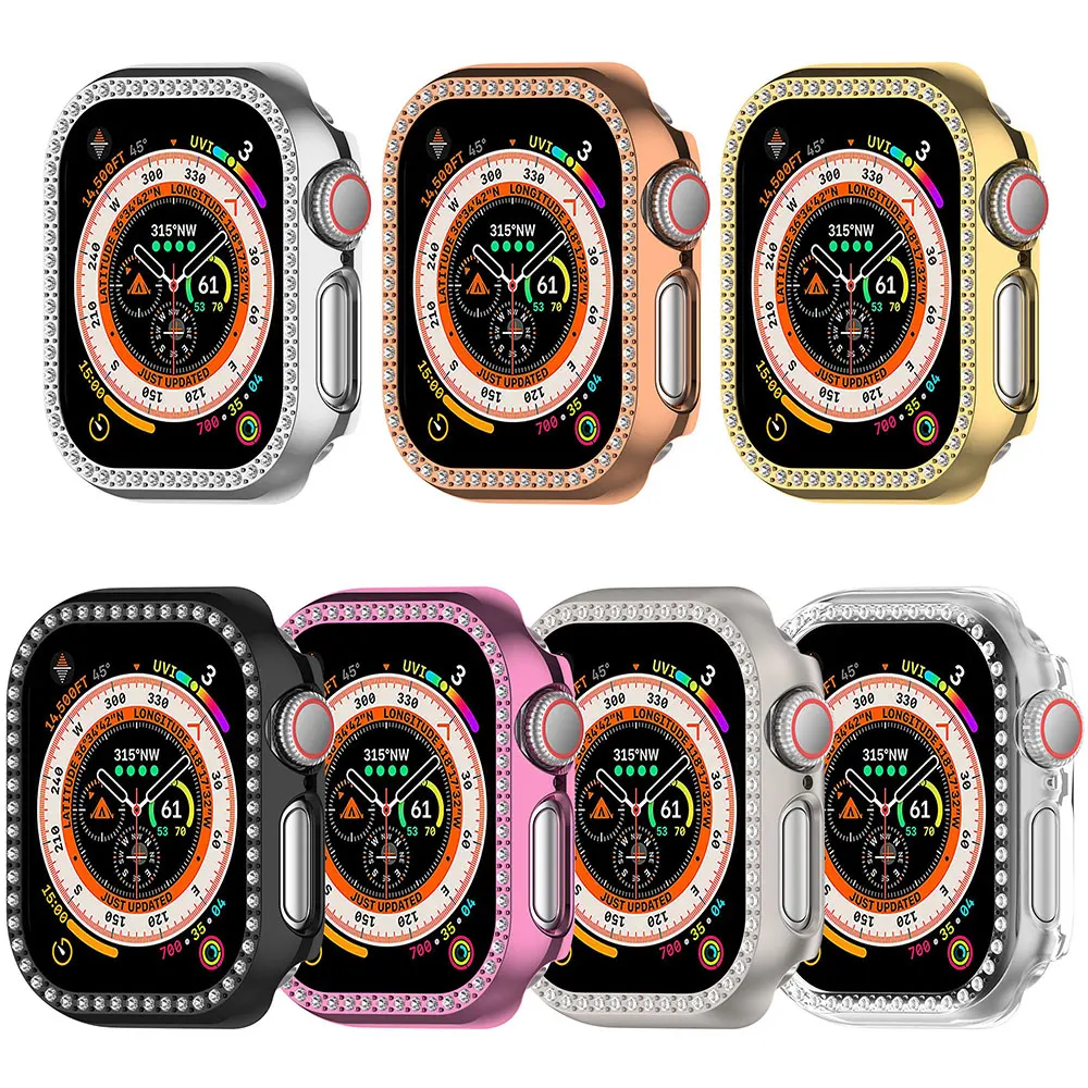 Screen Protector Case For Apple Watch 10 42mm 46mm PC Cover Protective Cases Row Shiny Decoration Smart Watch Accessories