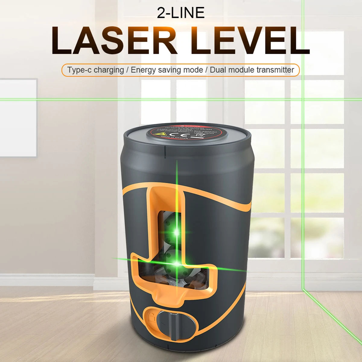 

Infrared Laser Level Tools - Portable Pocket Mini Design with Adjustable Brightness, Dual Module Emitters, and Type-C charging