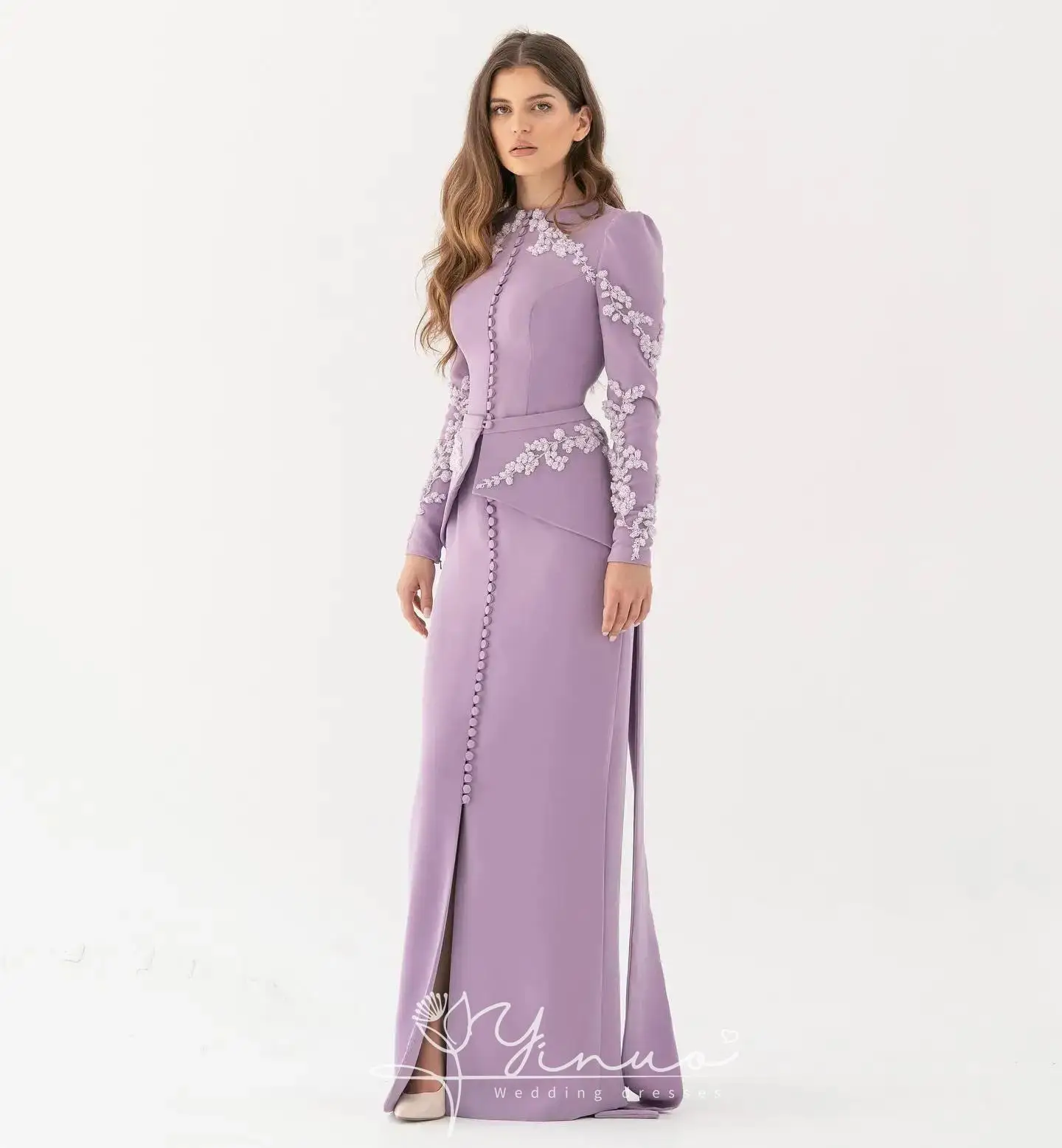 customized Elegant Mermaid Prom Gowns Women\'s Decal Button Party Evening Gown Floor Length 2025 Formal Occasion Dress فساتين الس