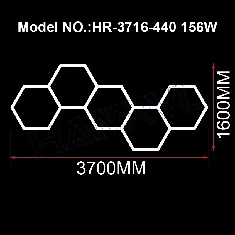 Hexagon LED-verlichting voor Garage Barbecue Winkel Kapperszaak Gym Bar Auto Detaillering Showroom 4S Workshop Plafondlamp Honingraat Buis