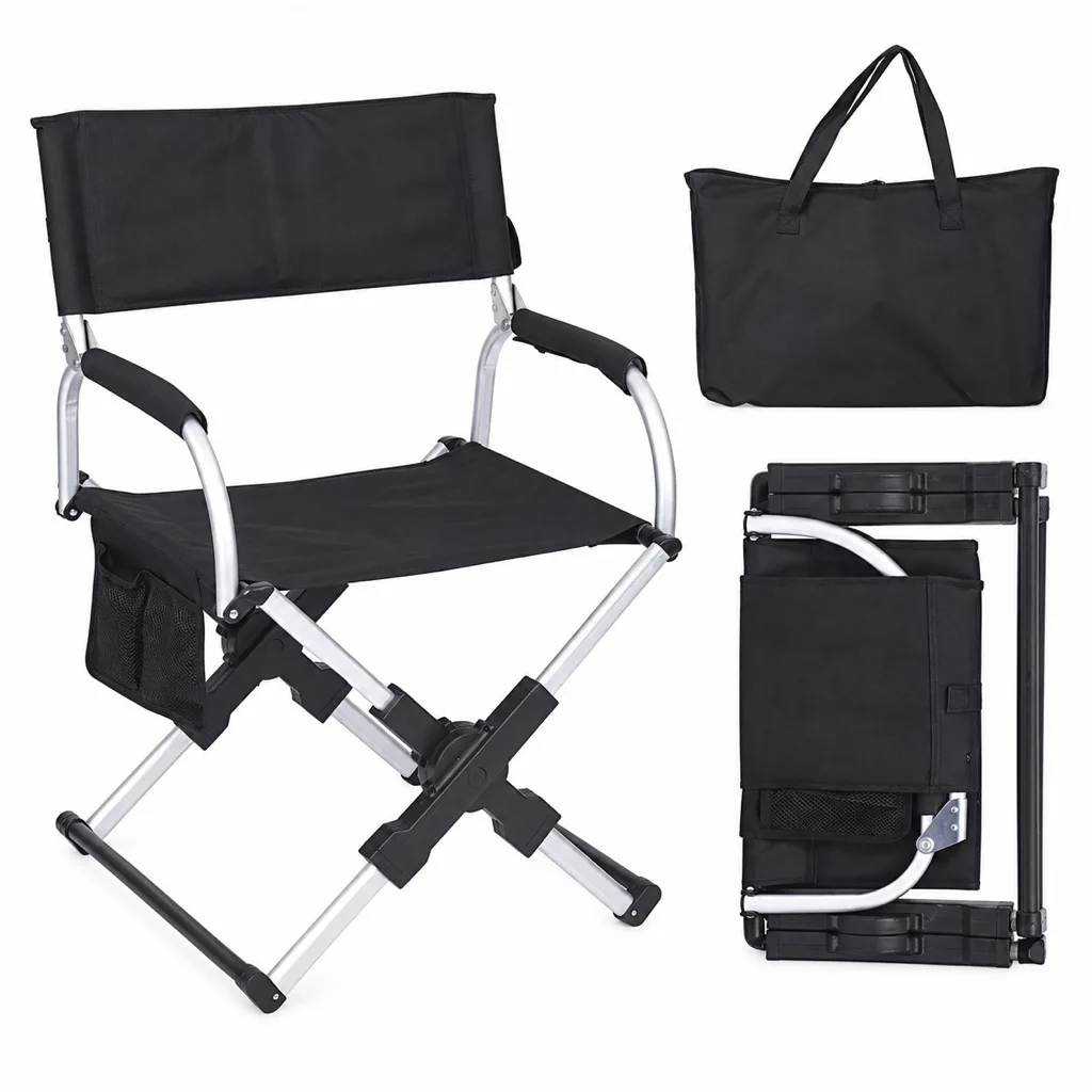 Outdoor Camping & Fishing Director Chair Aluminum Alloy Foldable Lightweight Durable Portable Hiking