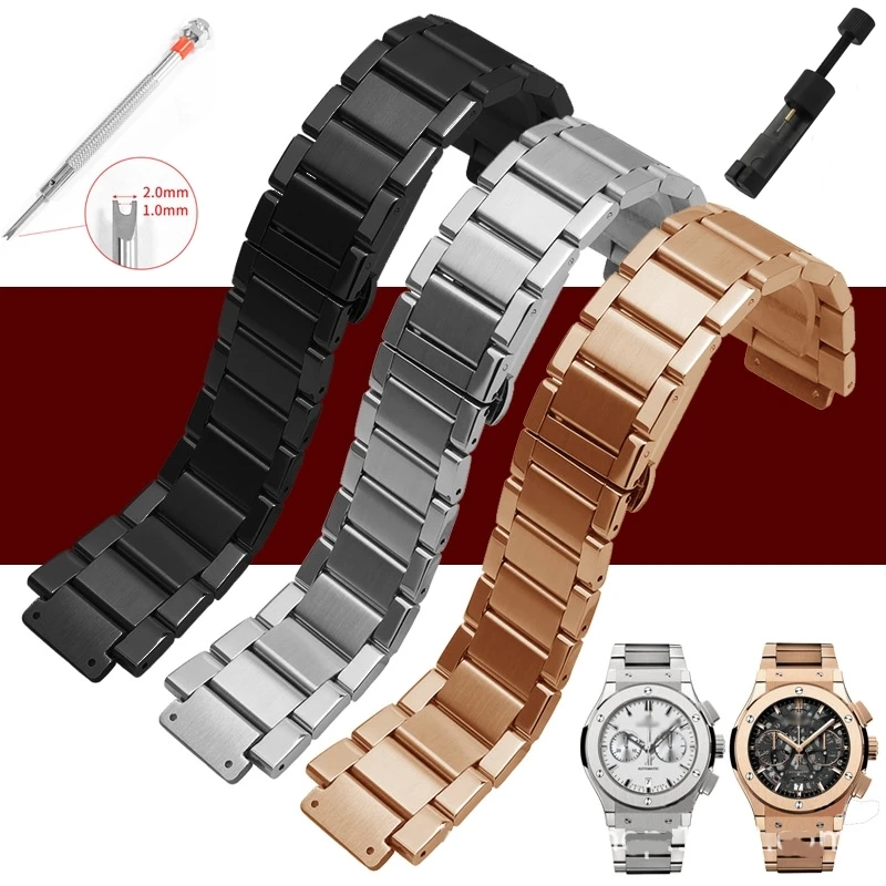 For Hublot Big Bang Classic Fusion Dedicated Interface Stainless Steel Watch Strap 27mm X 19mm Bracelet Metal Chain bead Band