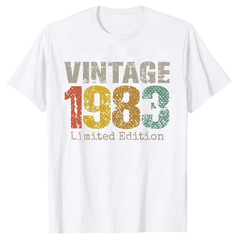 2024 Fashion Tshirt 40 Year Old Vintage 1983 Limited Edition 40th Birthday Classic Tee Tops Short-Sleeve Casual Basic T-shirts