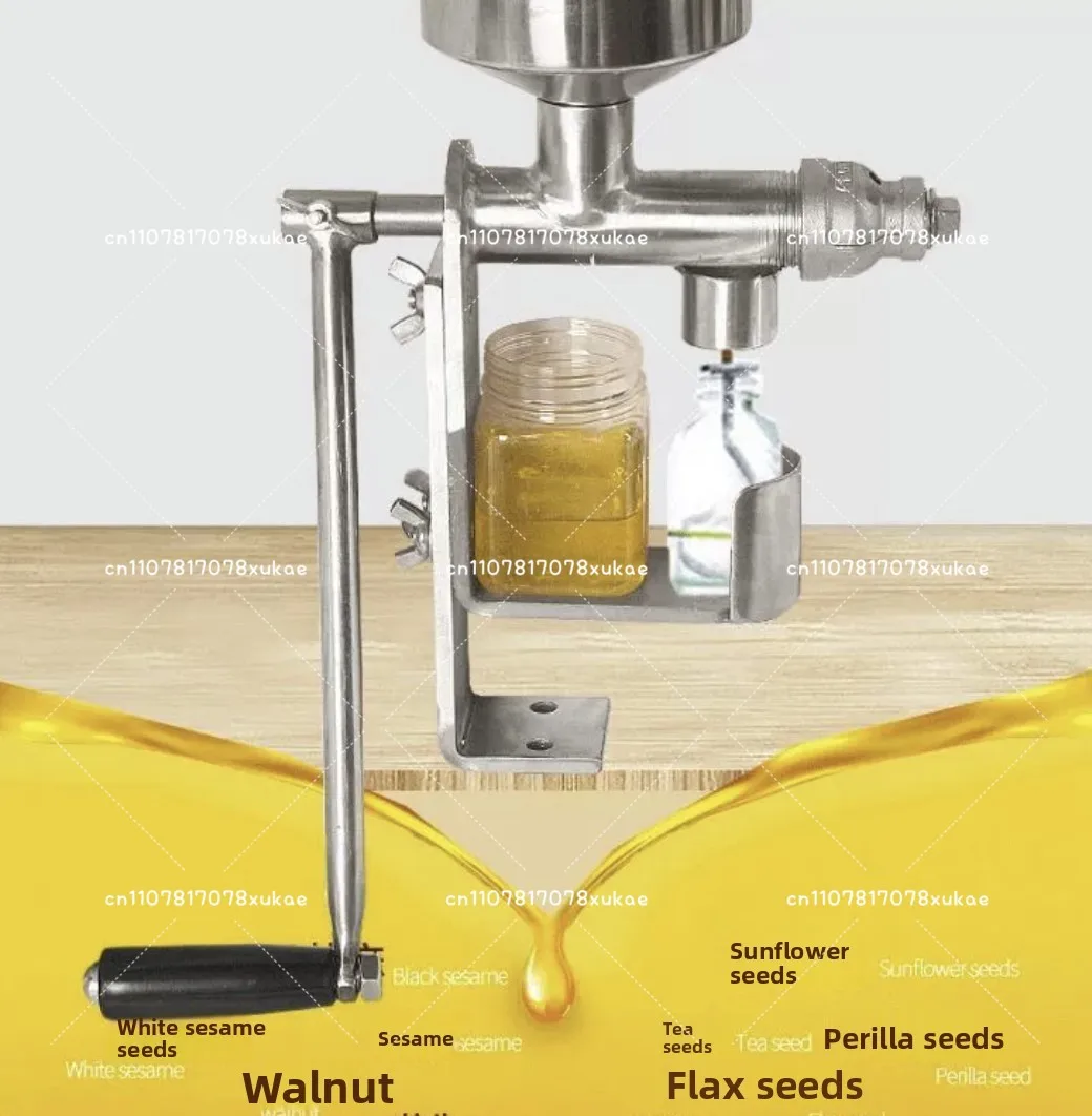 Manual Hand Crank Oil Press, Household Small Extruder Stainless Steel Material