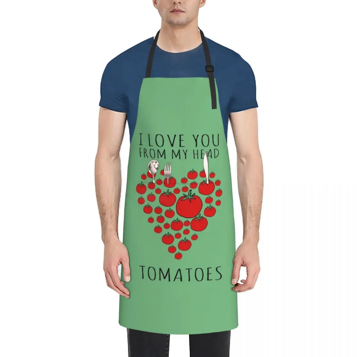 

I LOVE YOU FROM MY HEAD TOMATOES Apron Men gift Art Women's Dresses Waiter Uniforms Apron