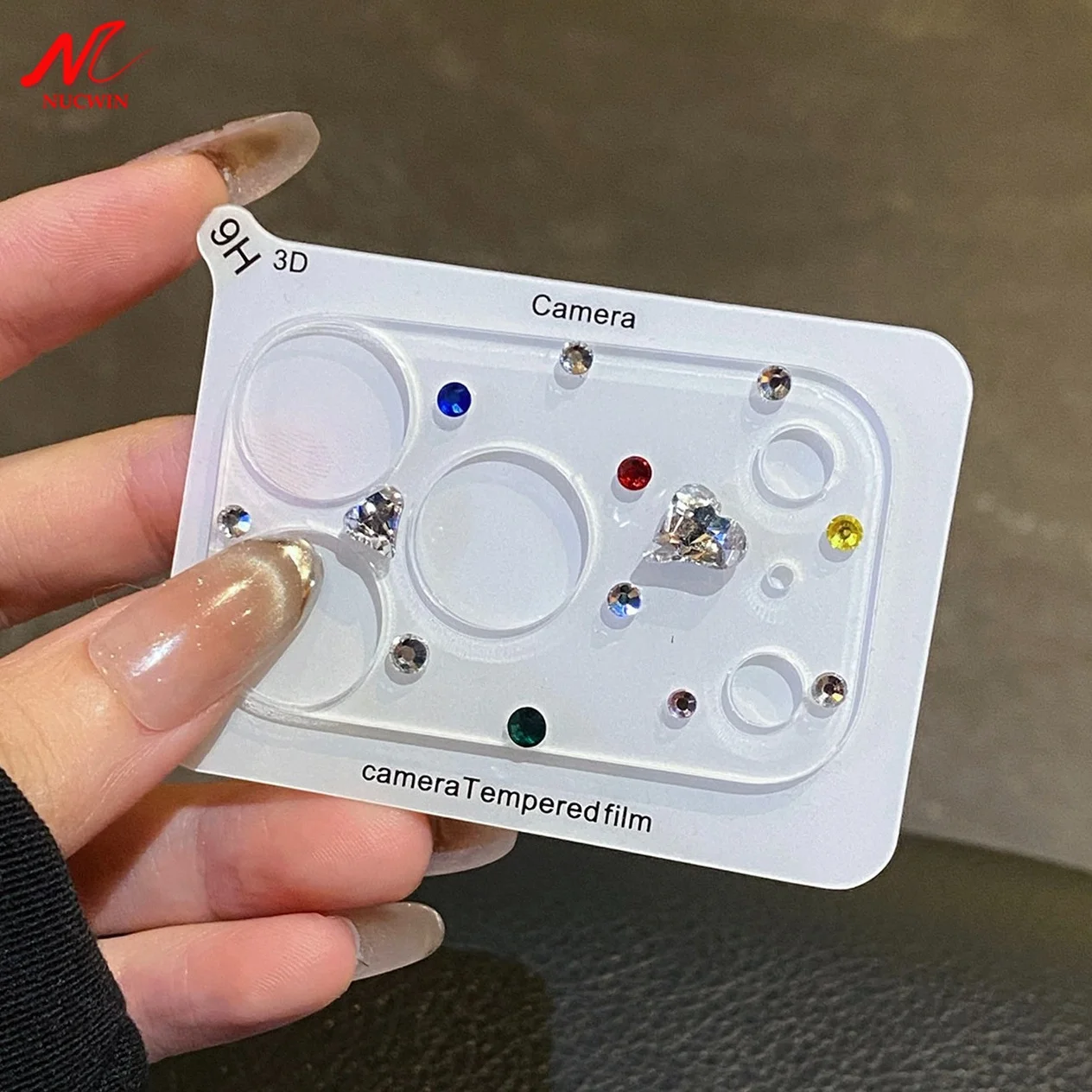 Bunter Bling-Diamant 3D-Herz Glas-Kameraschutz für iPhone 17 Pro Max 17Pro Objektivfolie Vollständige Abdeckung Hülle für iPhone17 Pro