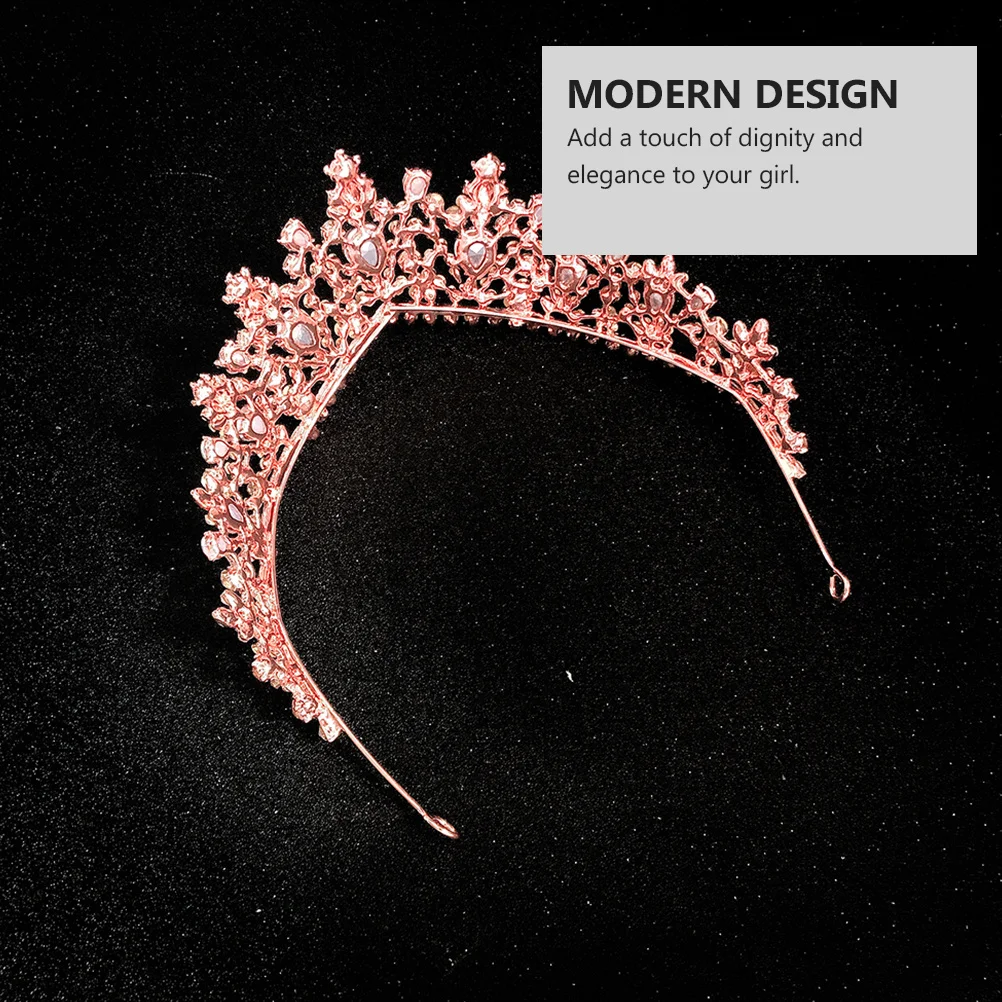 

Korean Style Rhinestone Wedding Bride Crown Rose Material Bridal Crystal Crown Wedding Headdress for Bride Gift