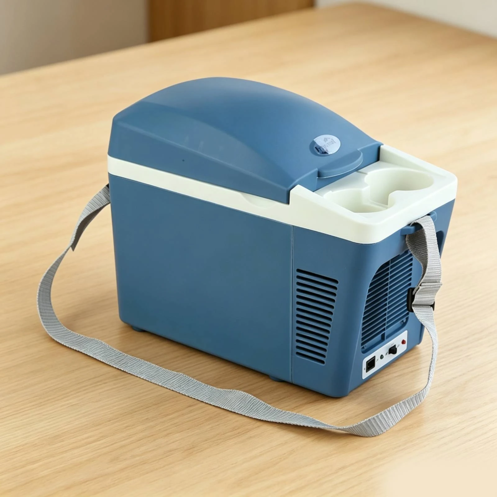 Portable Car Refrigerator Compact 12V Car Fridge 12V Cooler Insulated Mini Fridge with Carry Strap Space-Saving for Travelers