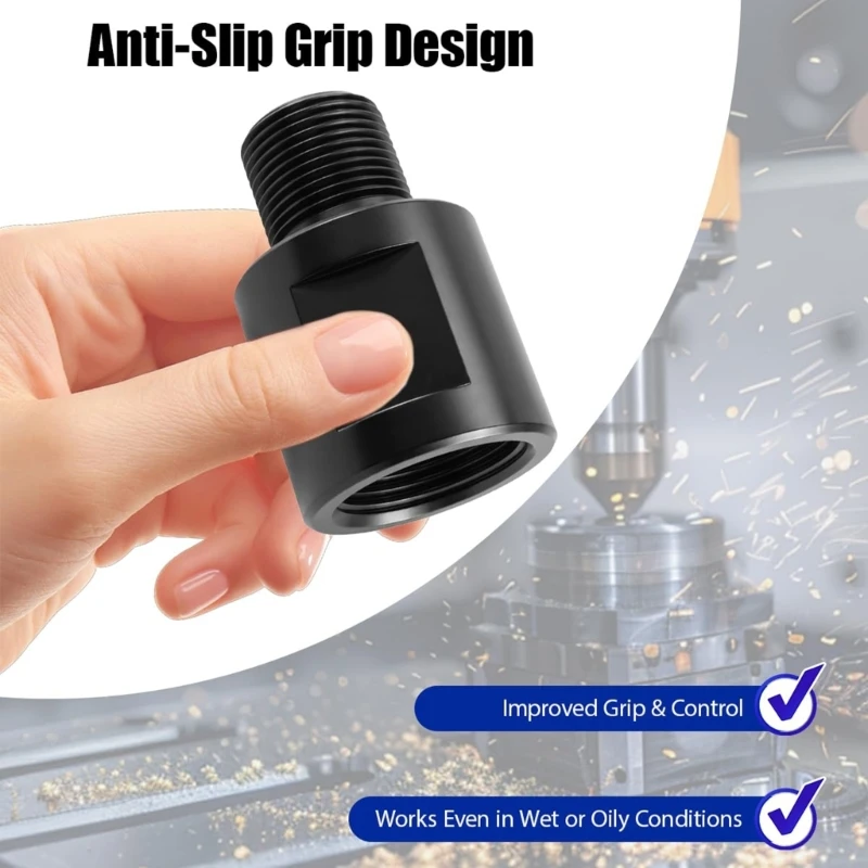 

Male to Female Thread Adapter 1/2-28 to 5/8-24, Black Machined External to Internal Thread Part for Thread Conversion and D2RD