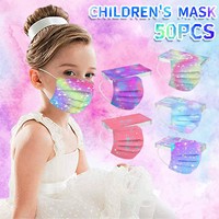 50pcs Disposable Kids Printed Masks For Boys and Girls Outdoor Dust-Proof Protective Masks Non-irritating Soft Comfortable Masks
