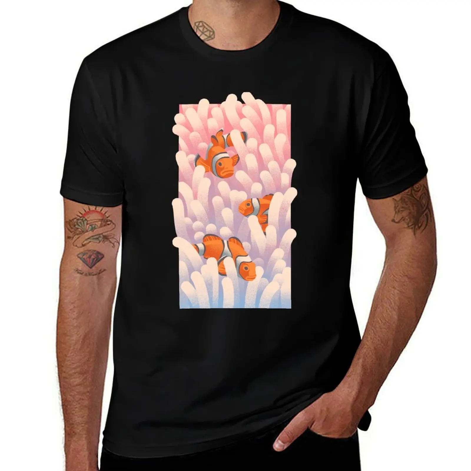 

Clownfish Anemone T-Shirt Basic Simple Casual Short Sleeve Tee