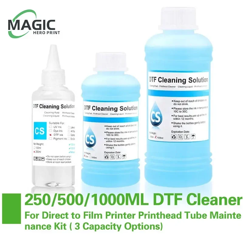 DTF Power Cleaner DTF Cleaning Solution Liquid do drukarek bezpośrednich na folię Zestaw do konserwacji głowicy drukującej (3 opcje pojemności)
