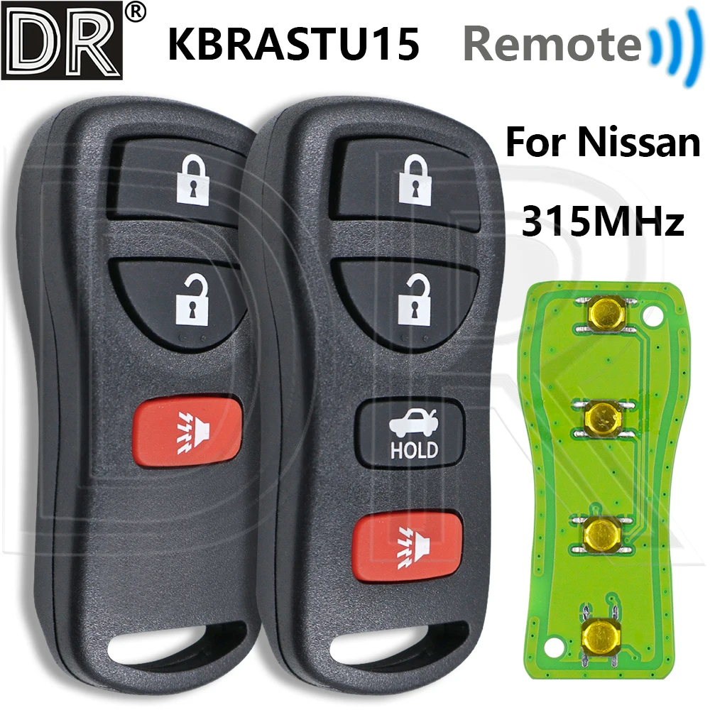 Gran llave remota de coche KBRASTU15 de 315MHz para Nissan Murano Armada Pathfinder Quest Tiida Livina x-trail Paladin Altima Maxima