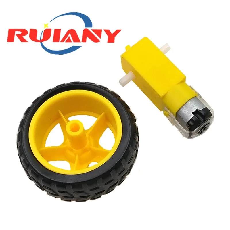 

Smart Car Robot Plastic Tire Wheel Tyre + DC3-6V Gear Motor For Robot