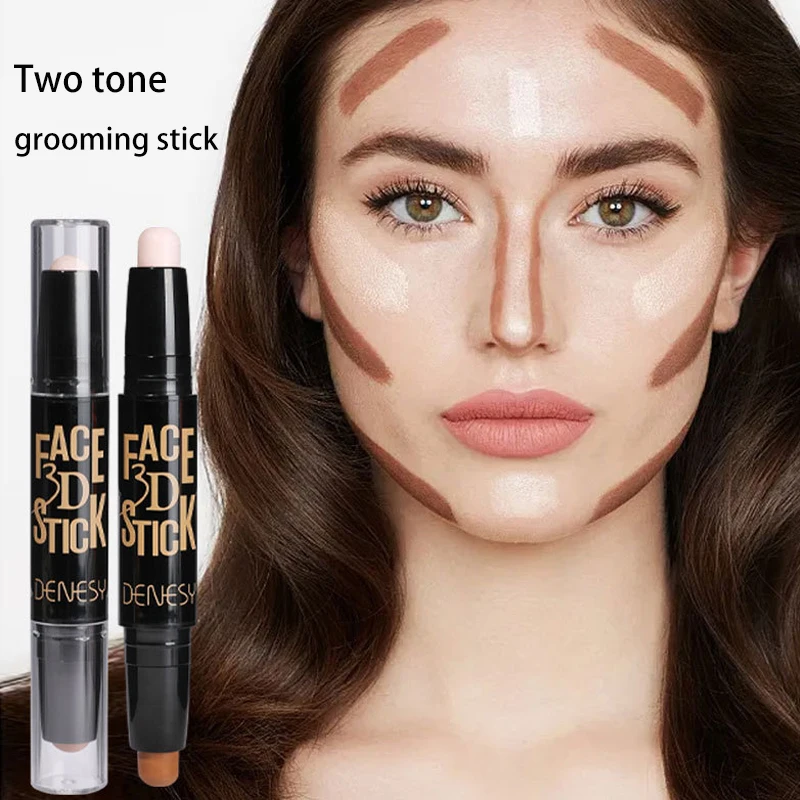 

Double Head Cosmetic Pencil Waterproof And Durable Face Concealer Shadow Brightening High Gloss Stick Face Powder Blusher