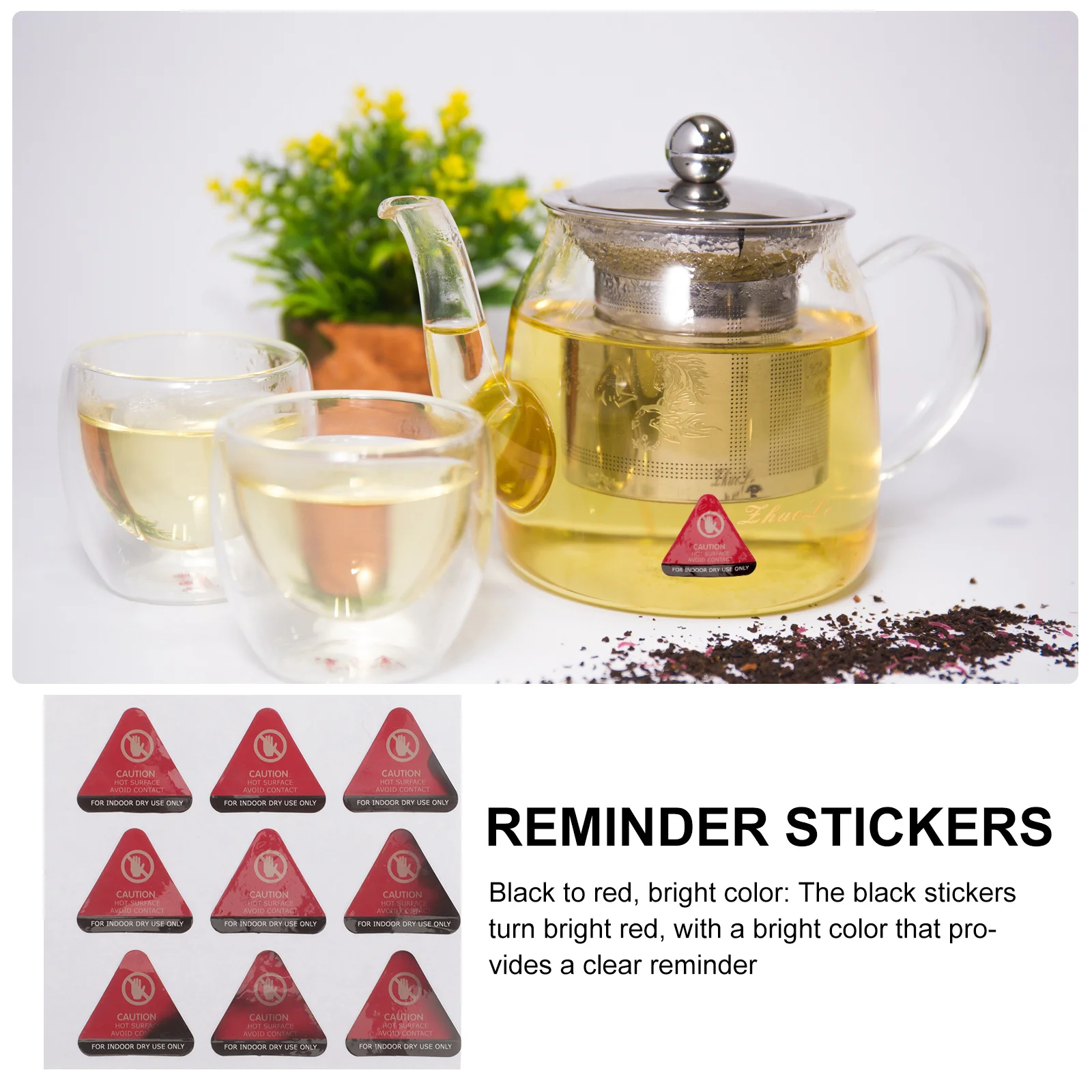 10pcs Temperature Sensitive Color Change Stickers High Heat Warning Label For Equipment Hot Surface Caution Decal Scald