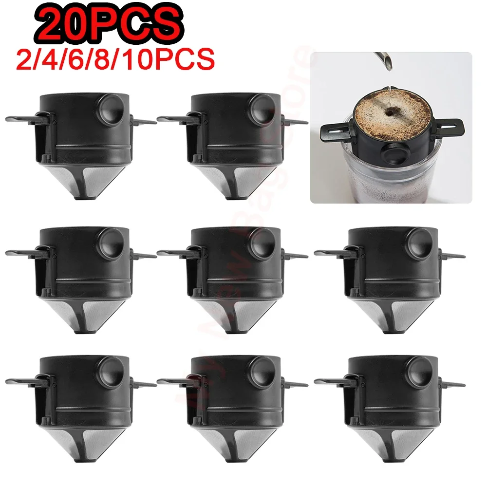 2-20PCS Foldable Coffee Filter Tea Coffee Maker Portable Coffee Filter Drip Reusable Mug Coffee Dripper Coffee Pot Coffeeware