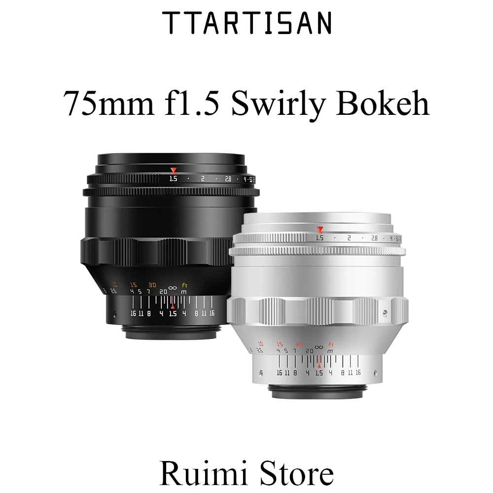 TTArtisan 75mm f1.5 Swirly Bokeh Full Frame Manual Focus Lens M42 Mount