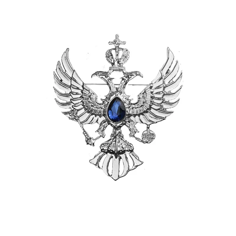 جديد خمر كريستال النسر و تاج بروش مجموعة الرجال دعوى معطف شارة الصدار طوق دبوس بروش فاخر مجوهرات الملابس والاكسسوارات #2