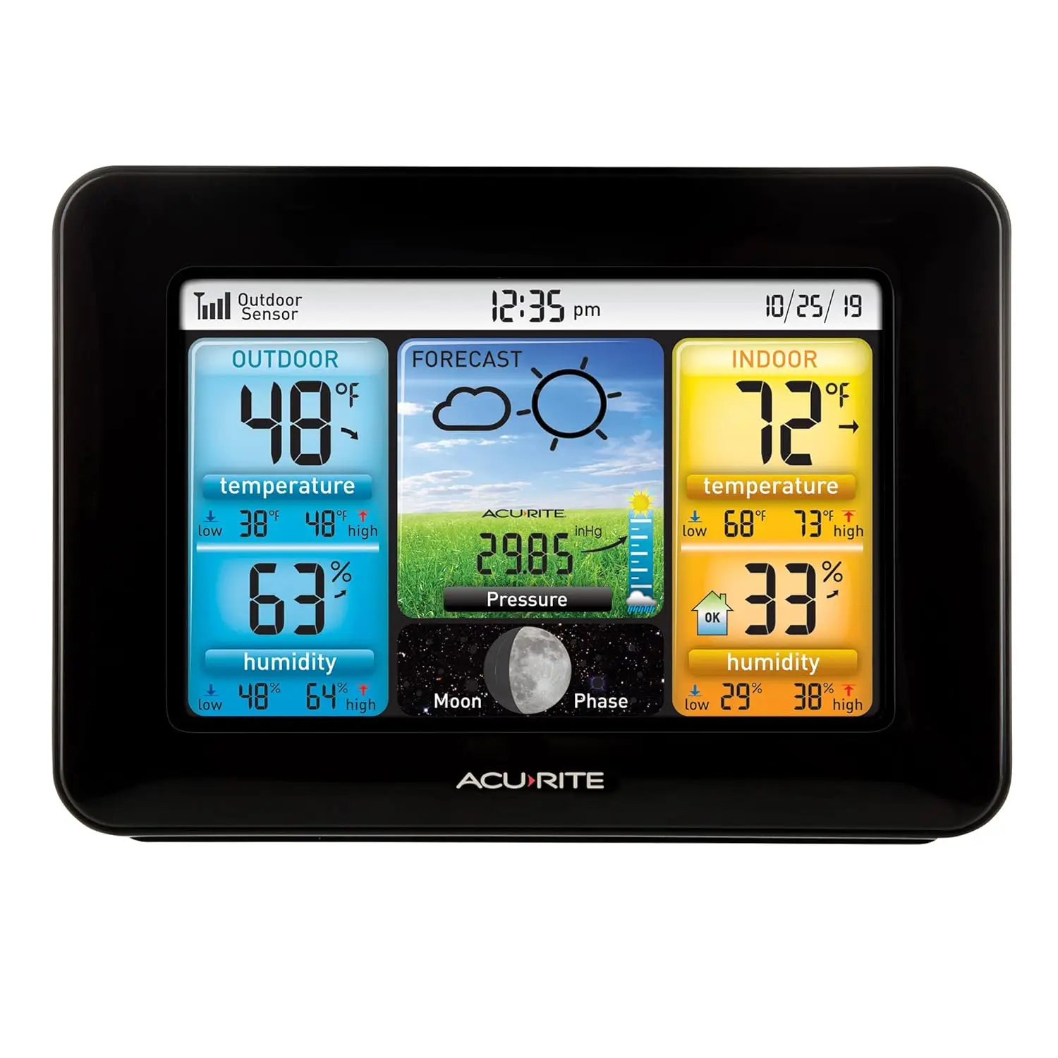 Wireless Home Weather Station with Color Display, Indoor Outdoor Thermometer and Temperature Sensor