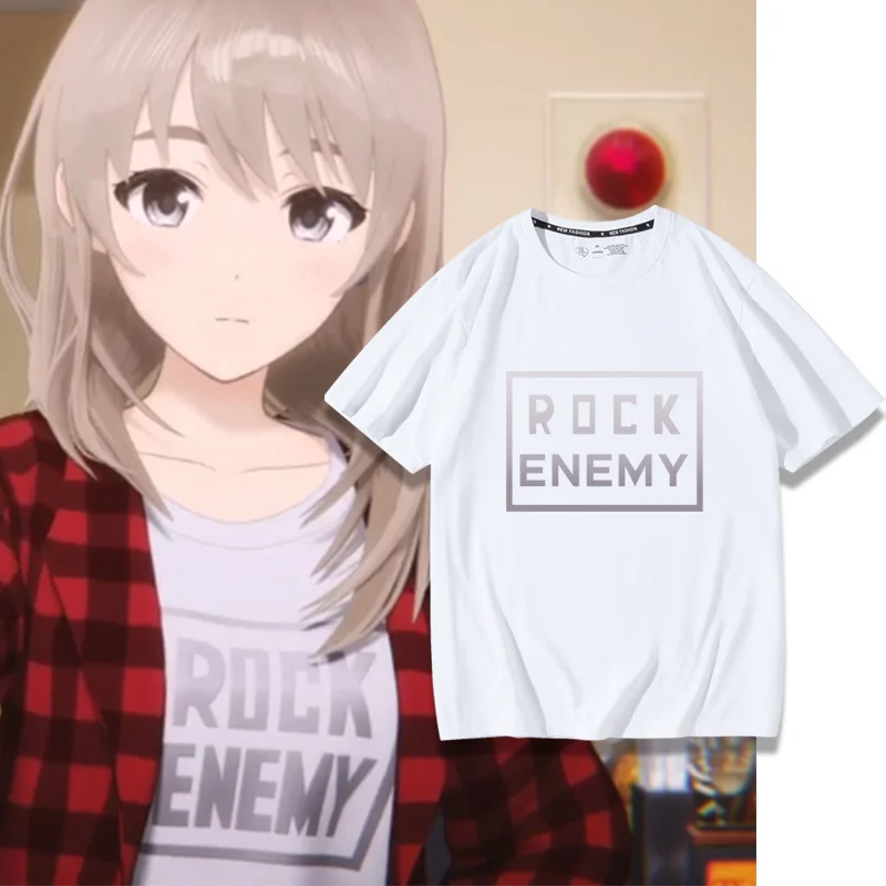 

Футболка GIRLS BAND CRY MOMOKA KAWARAGI Same Letter Print Футболка Мужчины Женщины Летняя хлопковая футболка с короткими рукавами Новые топы с героями мультфильмов аниме