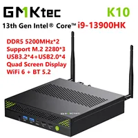 GMKtec K10 Mini PC Workstation Intel Core i9-13900HK DDR5 5600MHz 3*M.2 SSD NVMe Rich Interfaces 8*USB WiFi6 BT5.2 Office PC
