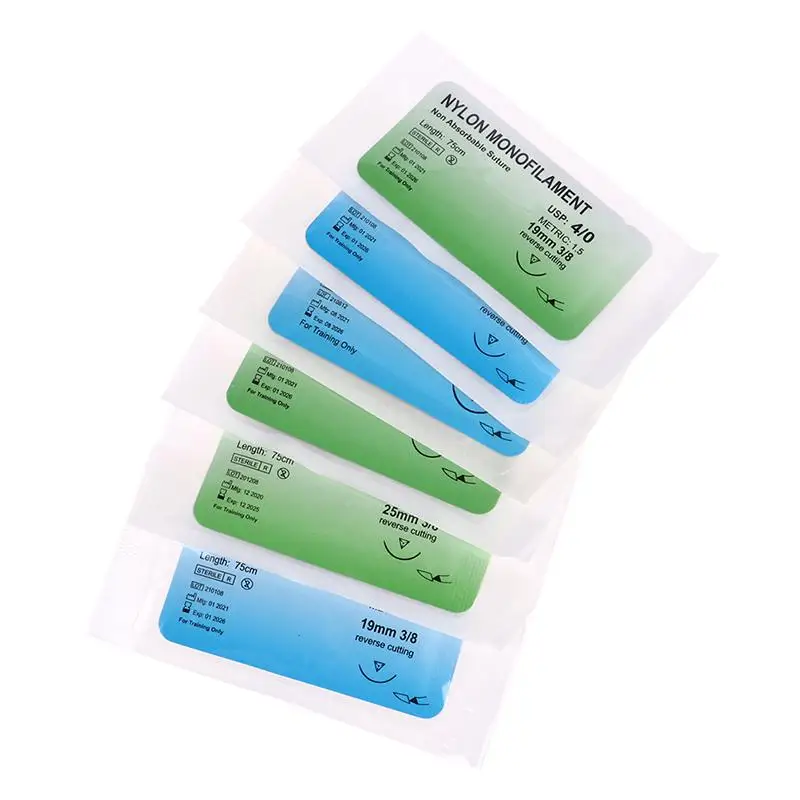 

20 шт., обучающая игольная шовная нить для студентов-медиков, нейлоновая моноволоконная нить, набор для практики швов, обучающие демонстрационные упражнения