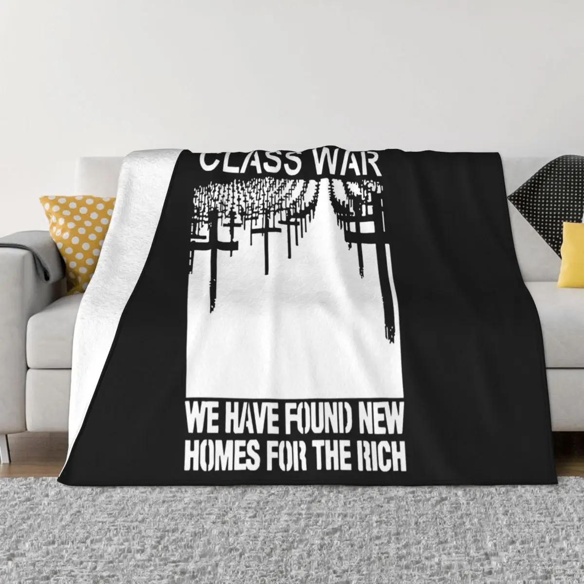 Class War Anarcho Punk Anti Capitalism Demonstration Protest Grey S 3Xl Mens Game 2021 Fitness Funny Throw Blanket