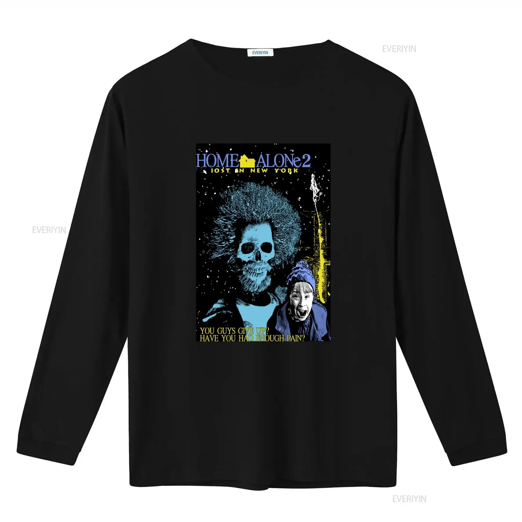 Home Alone 2 Lost In New York Movie T Shirt Kevin McCallister Graveyard Design Black vintage Washed designer clothes Soft
