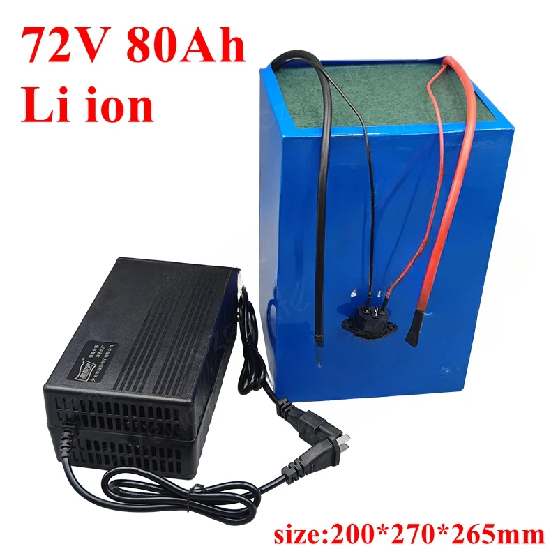 BatterXpert High Capacity 72v 80Ah Li-ion BMS Lithium Ion 7000w Scooter Battery Bike Tricycle Motorhome  10A Charger